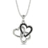 Three Hearts Intertwined Black Diamond Necklace - Harlow No. 9