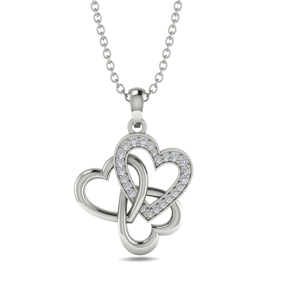 Three Hearts Intertwined Diamond Necklace - Harlow No. 3