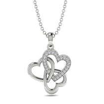 Three Hearts Intertwined Diamond Necklace - Harlow No. 3 image 1