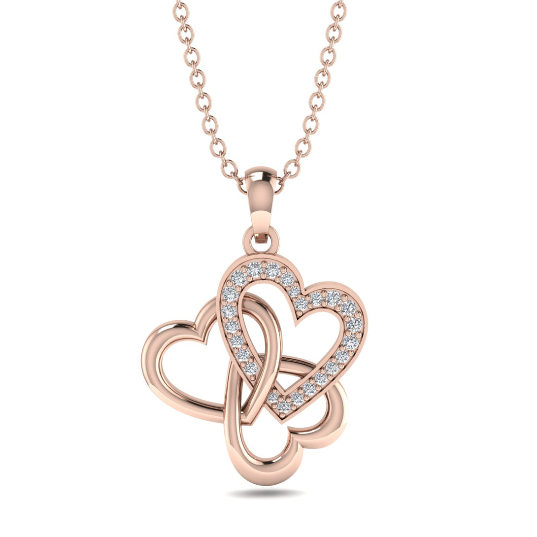 Three Hearts Intertwined Diamond Necklace - Harlow No. 2
