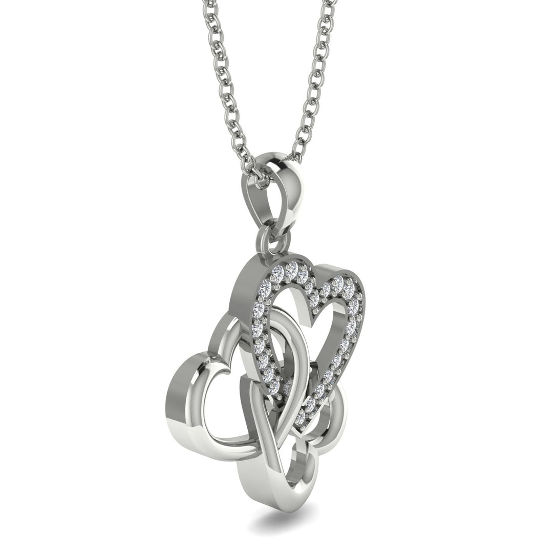 Three Hearts Intertwined Diamond Necklace - Harlow No. 3