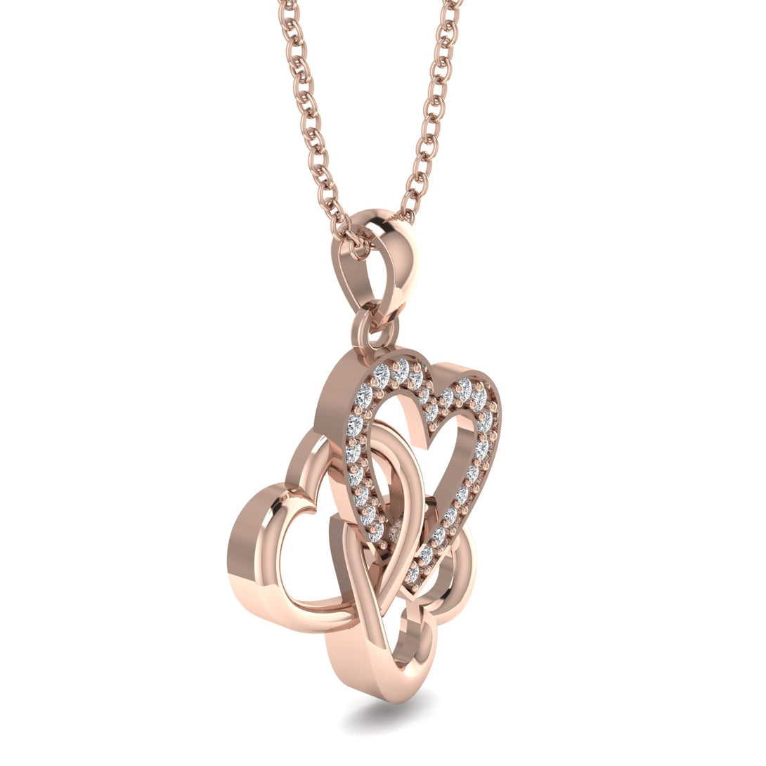 Three Hearts Intertwined Diamond Necklace - Harlow No. 2