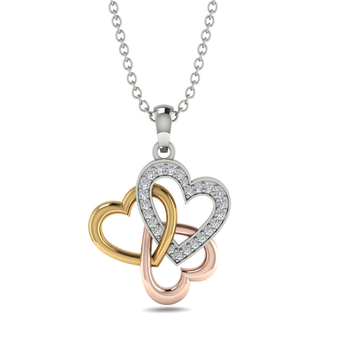 Three Hearts Intertwined Diamond Necklace - Harlow No. 16