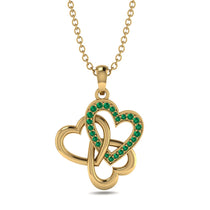 Three Hearts Intertwined Emerald Necklace - Harlow No. 4 image 1