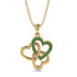 Three Hearts Intertwined Emerald Necklace - Harlow No. 4