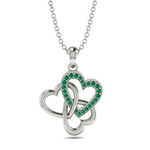Three Hearts Intertwined Emerald Necklace - Harlow No. 6 image 1