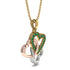 Three Hearts Intertwined Emerald Necklace - Harlow No. 17