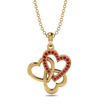 Three Hearts Intertwined Ruby Necklace - Harlow No. 10 image 1