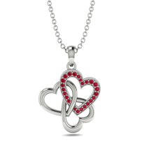 Three Hearts Intertwined Ruby Necklace - Harlow No. 12 image 1