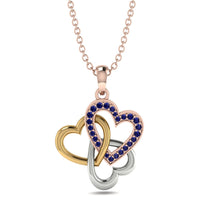Three Hearts Intertwined Sapphire Necklace - Harlow No. 20 image 1