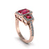 Ruby Three Halo Radiance Engagement Ring - Emely No. 11 image 1