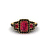 Ruby Three Halo Radiance Engagement Ring - Emely No. 40