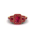 Ruby Three Halo Radiance Engagement Ring - Emely No. 55 image 2