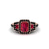 Ruby Three Halo Radiance Engagement Ring - Emely No. 41 image 2