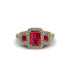 Ruby Three Halo Radiance Engagement Ring - Emely No. 10 image 2