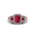 Ruby Three Halo Radiance Engagement Ring - Emely No. 11