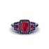 Ruby Three Halo Radiance Engagement Ring - Emely No. 72 image 2