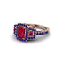 Ruby Three Halo Radiance Engagement Ring - Emely No. 71 image 3