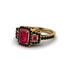 Ruby Three Halo Radiance Engagement Ring - Emely No. 40 image 3
