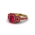 Ruby Three Halo Radiance Engagement Ring - Emely No. 55 image 3