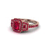 Ruby Three Halo Radiance Engagement Ring - Emely No. 56 image 3