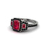Ruby Three Halo Radiance Engagement Ring - Emely No. 42 image 3