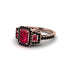 Ruby Three Halo Radiance Engagement Ring - Emely No. 41