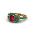 Ruby Three Halo Radiance Engagement Ring - Emely No. 25 image 3