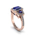 Sapphire Three Halo Radiance Engagement Ring - Emely No. 14 image 1