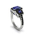 Sapphire Three Halo Radiance Engagement Ring - Emely No. 45 image 1