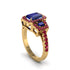 Sapphire Three Halo Radiance Engagement Ring - Emely No. 58
