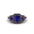 Sapphire Three Halo Radiance Engagement Ring - Emely No. 73 image 2