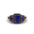 Sapphire Three Halo Radiance Engagement Ring - Emely No. 44