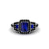 Sapphire Three Halo Radiance Engagement Ring - Emely No. 45 image 2