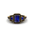 Sapphire Three Halo Radiance Engagement Ring - Emely No. 43 image 2