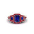 Sapphire Three Halo Radiance Engagement Ring - Emely No. 59 image 2