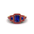 Sapphire Three Halo Radiance Engagement Ring - Emely No. 58 image 2