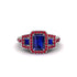 Sapphire Three Halo Radiance Engagement Ring - Emely No. 60