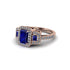 Sapphire Three Halo Radiance Engagement Ring - Emely No. 14