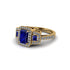 Sapphire Three Halo Radiance Engagement Ring - Emely No. 13