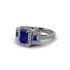 Sapphire Three Halo Radiance Engagement Ring - Emely No. 15 image 3