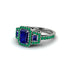 Sapphire Three Halo Radiance Engagement Ring - Emely No. 30 image 3