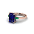 Three Stone Radiant Cut Sapphire Engagement Ring - Hillary No. 29