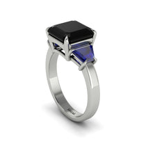 Three Stone Black Diamond Engagement Ring - Bethany No. 69 image 1
