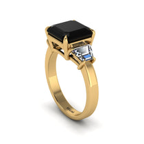 Three Stone Black Diamond Engagement Ring - Bethany No. 7 image 1