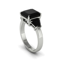 Three Stone Black Diamond Engagement Ring - Bethany No. 39 image 1