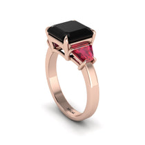 Three Stone Black Diamond Engagement Ring - Bethany No. 53 image 1