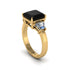 Three Stone Black Diamond Engagement Ring - Bethany No. 7