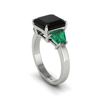 Three Stone Black Diamond Engagement Ring - Bethany No. 24 image 1