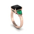 Three Stone Black Diamond Engagement Ring - Bethany No. 23